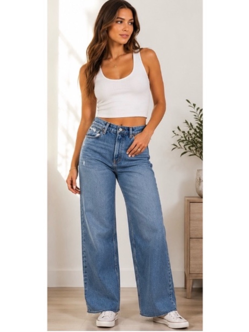 Abercrombie the 90s relaxed Jean high rise 26S medium distressed denim
